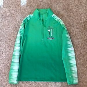 Green Wegmans Wineglass Half Marathon 1/4 Zip Pullover